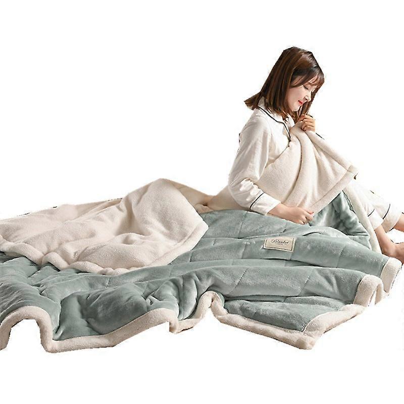 Three-layer Thickened Warm Berber Fleece Solid Color Casual Blanket Multi-purpose Pillow Blanket Fleece Blanket