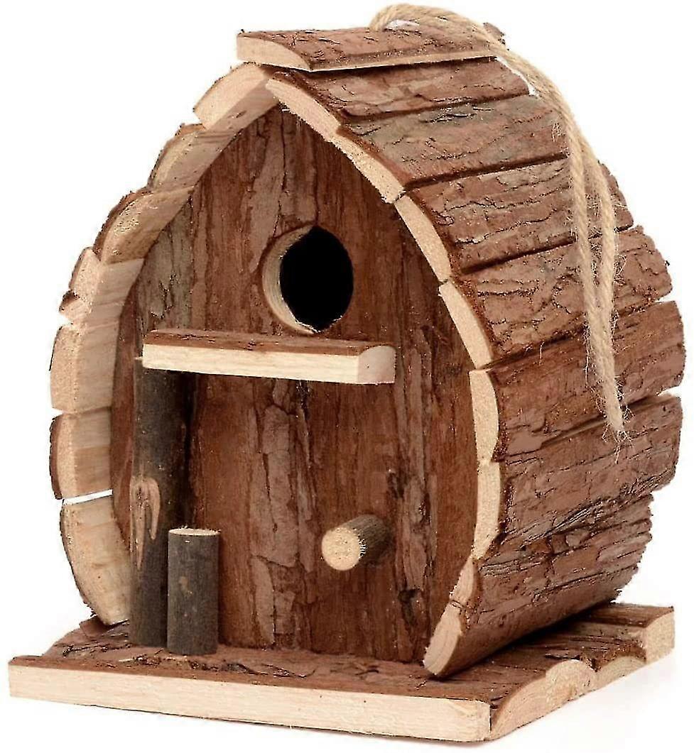 Birds Box Wooden Hanging Birds Nest House Box Home Garden Bird Feeding Station