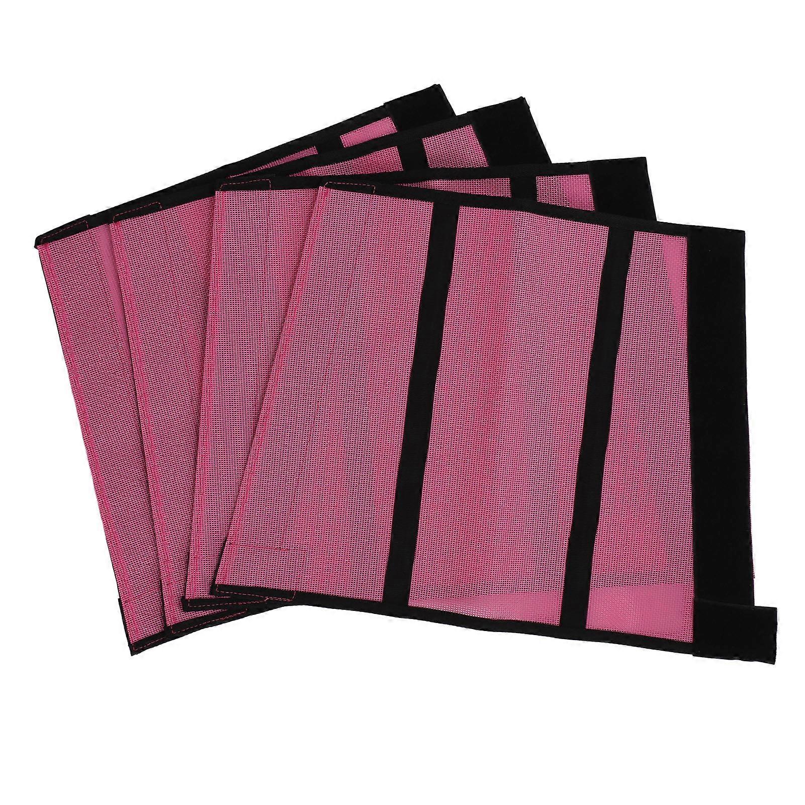 Horse Fly Boots Breathable Comfortable Tear Resistant Fine Mesh Protective Leggings 4 Pcs Rose Red