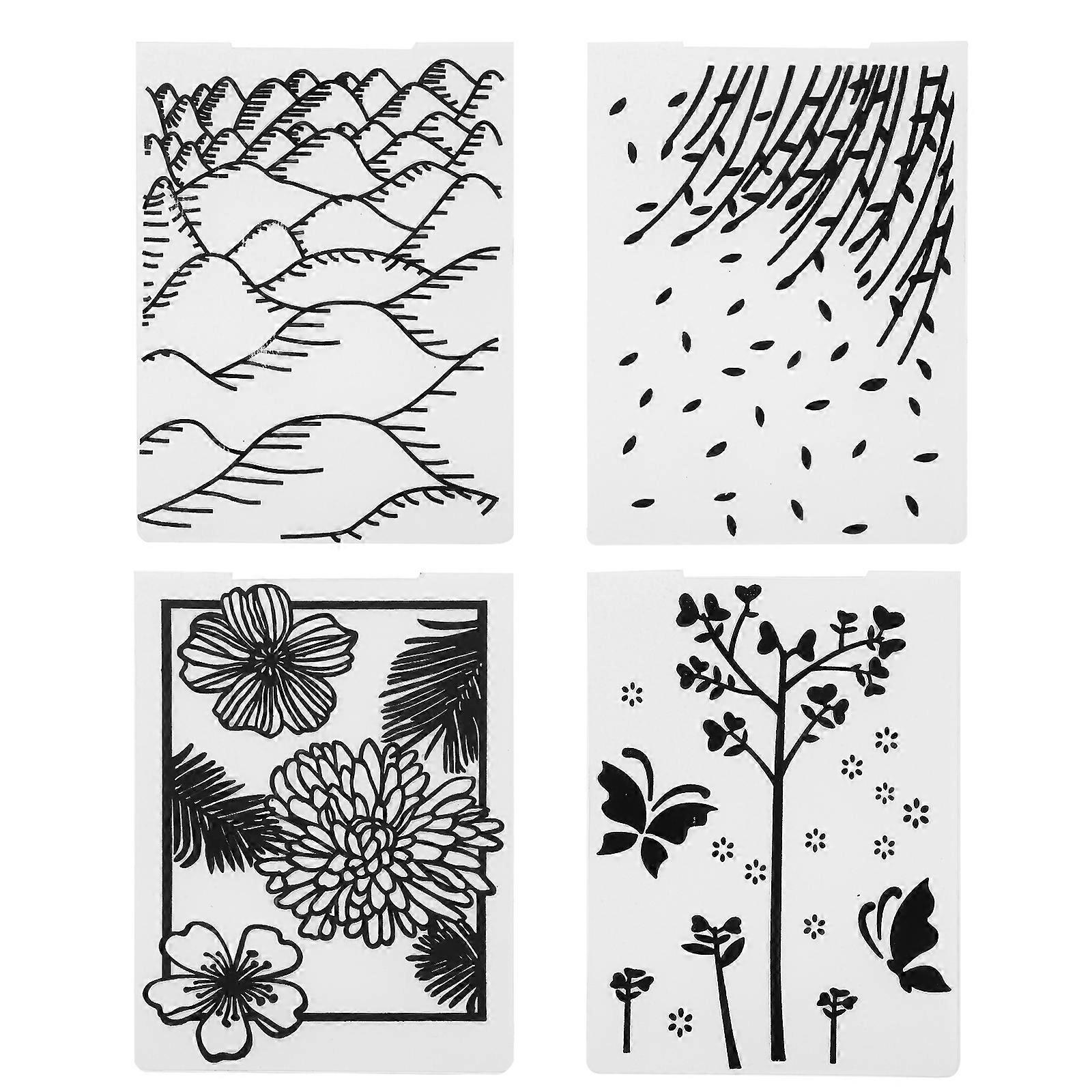 4pcs Plastic Template Mold Embossing Folder DIY Scrapbooking Card Making Folder