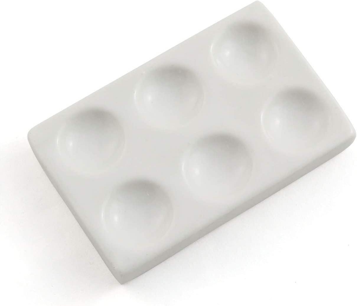 6 Wells Porcelain Spotting Reaction Plate for Laboratory Experiment Chemical Testing