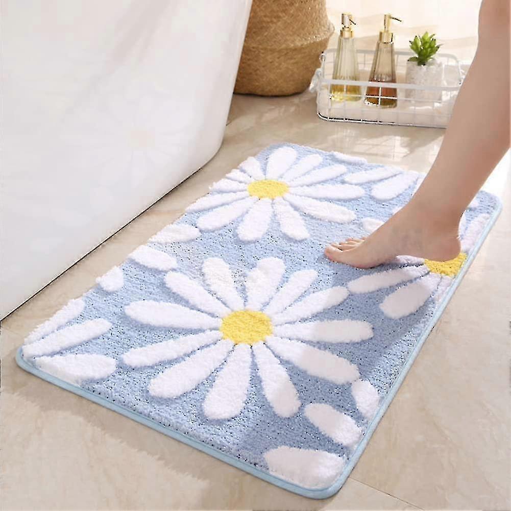 Anti-slip Microfiber Bathroom Mat,15.7x23.6 Inch,light Blue
