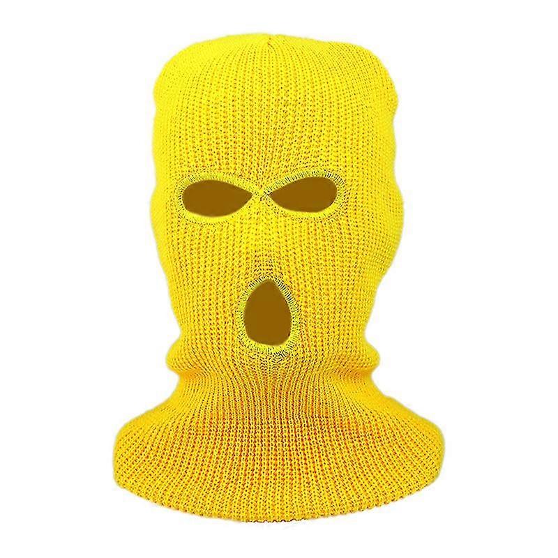أزياء جديدة 3-حفرة محبوك كامل الوجه غطاء قناع التزلج، الشتاء بالاكلافا الدافئة متماسكة قناع الوجه الكامل للرياضة في الهواء الطلق