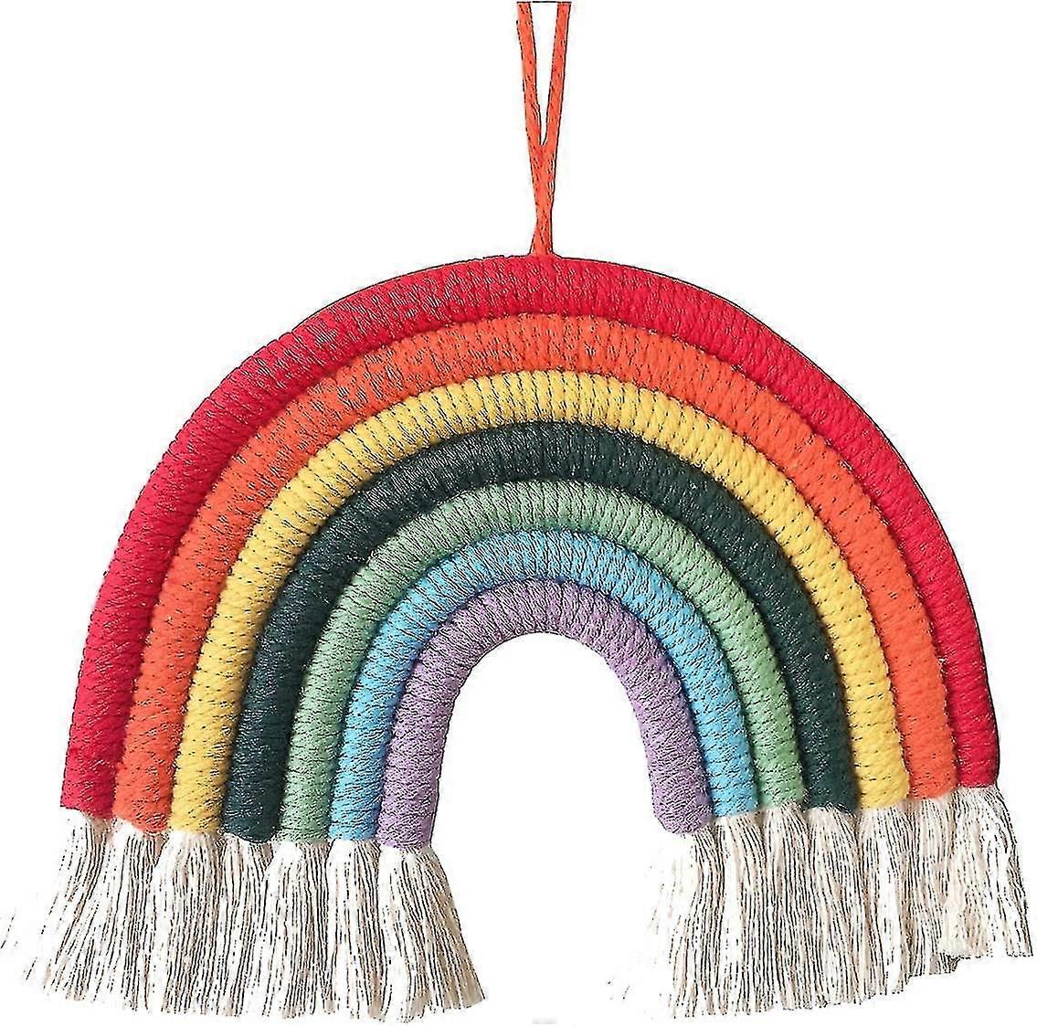Rainbow Tapestry Clouds, Hand-woven Hanging Decor (rainbow)