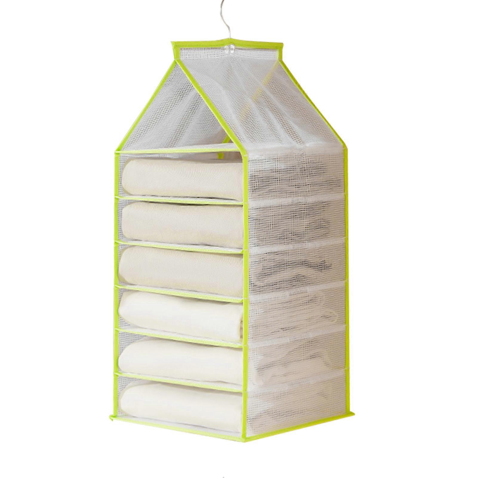 6/12 Grid Hanging Shelf Organiser Space-Saving Clothes Storage Box for Wardrobe