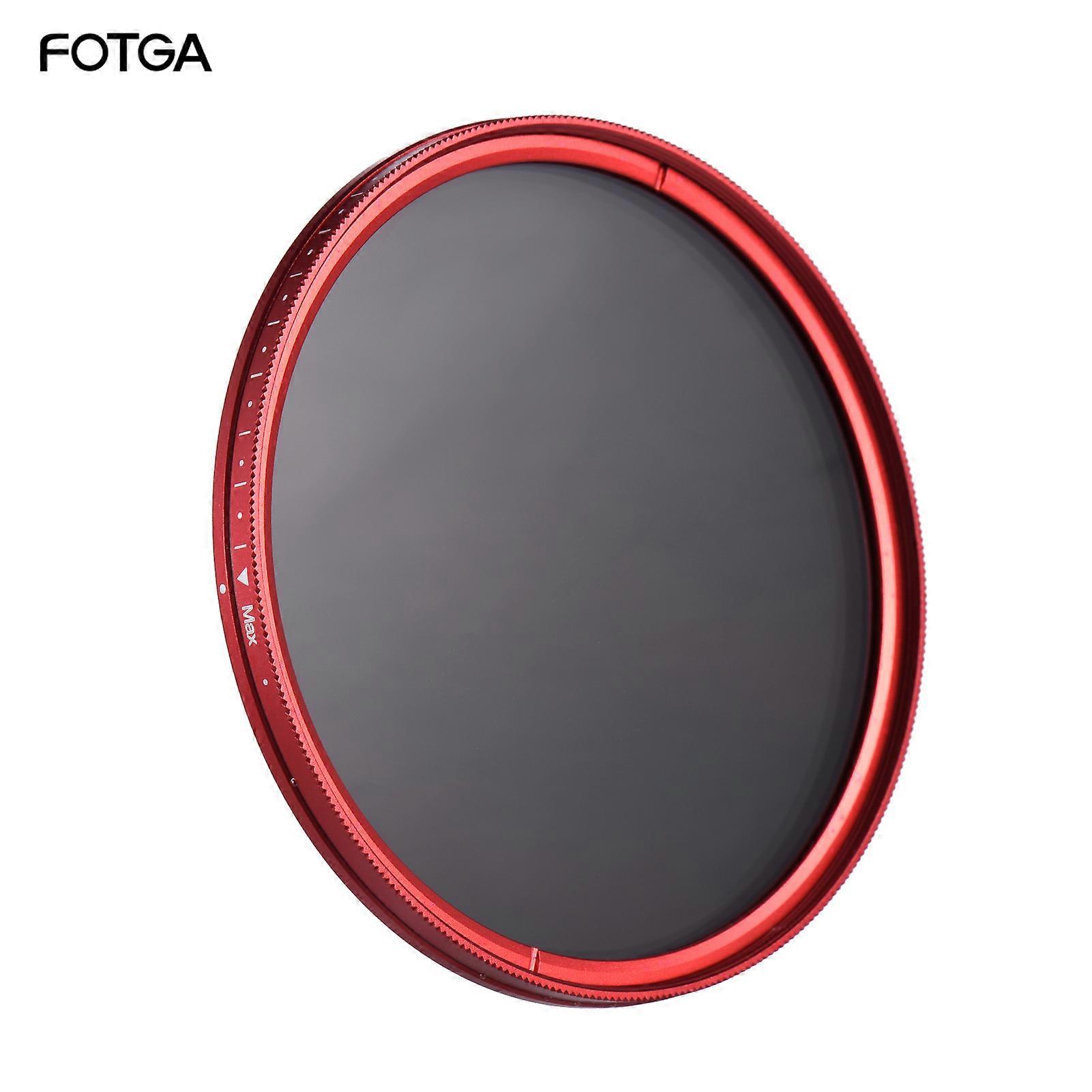FOTGA 77mm Slim ND Fader Variable Filter Neutral Density ND2 to ND400 Red Replacement for Canon Nikon DSLR Camera