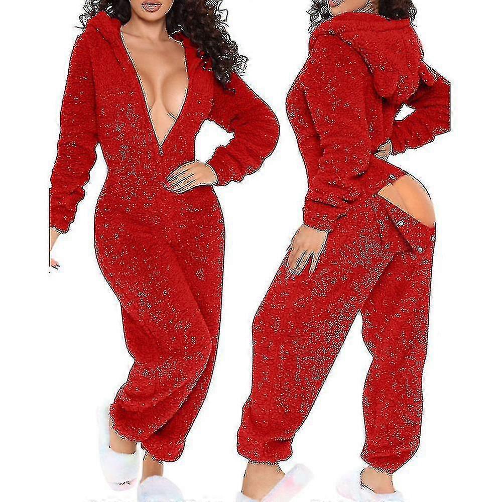 Onesie Pajamas Long Warm Brushed Bodysuit