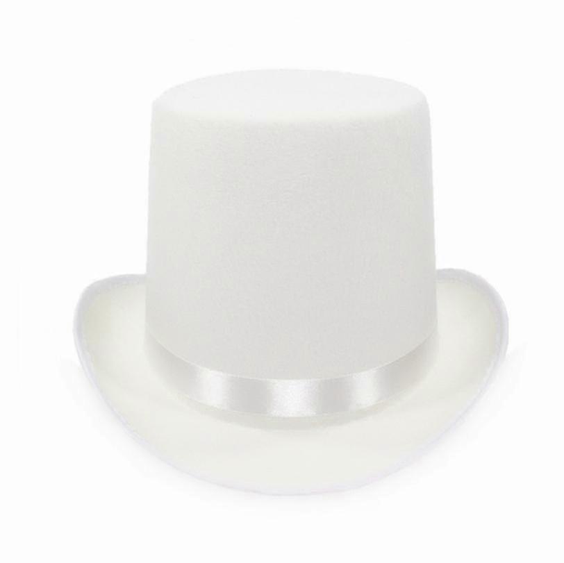 Bristol Novelty Unisex Wool Effect Top Hat Blanco