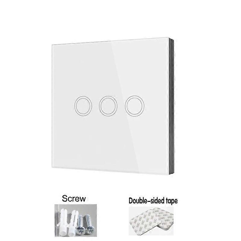 433Mhz Wireless Smart Light Wall Switch with Remote Control Touch Wall Panel Mini Relay Receiver 220V 10A for Home Led Lamp Fan