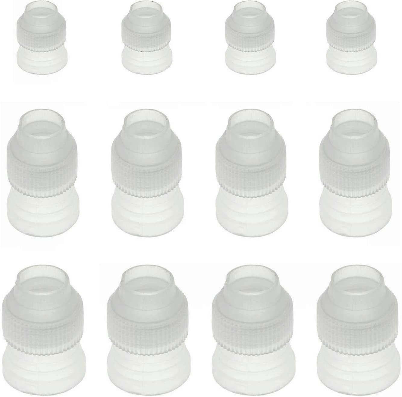 Cake Decorating Adapter,12 Pcs Plastic Cake Decorating Tool Adapter White