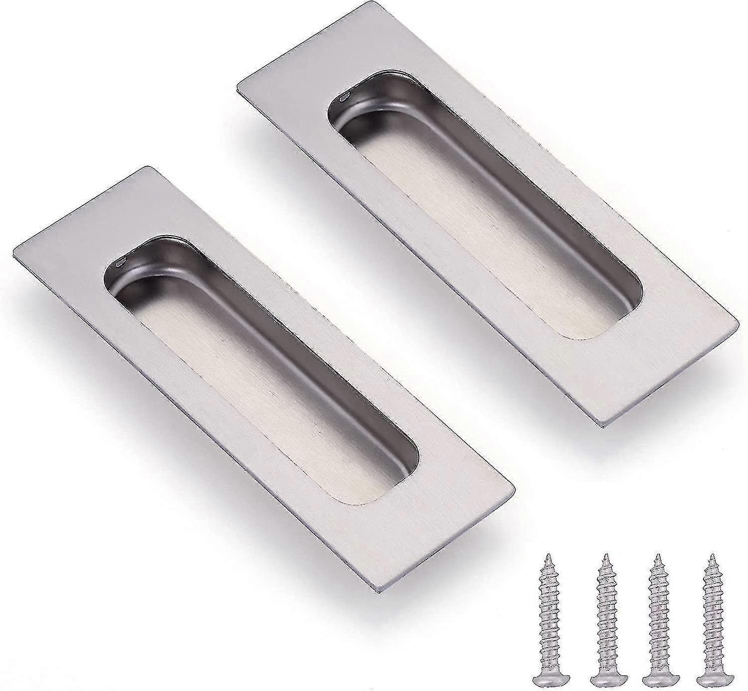 2 pièces en acier inoxydable Shell Poignée Hidden Furniture Handles Drawer Tire Vintage Sliding Door Handle Ovale Inset Handle avec