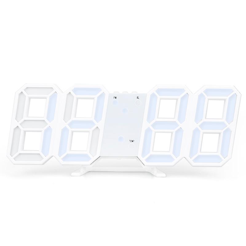 LED Night Wall Clock 3D Digital Alarm Watch Display Temperature Modern USB Gift~