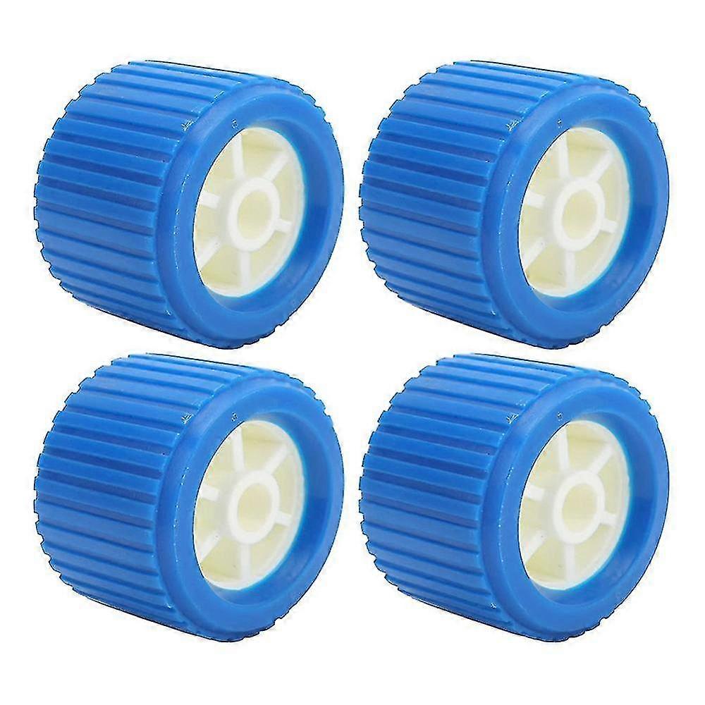 4pcs Boat Trailer Ribbed Wobble Rollers, Trailer Roller Boat Ramp Rollers Boat Lift Wheels Kit For