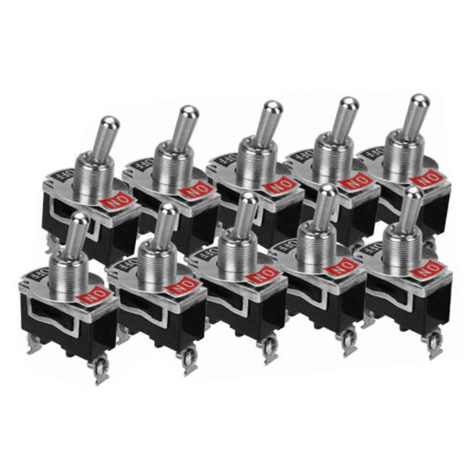 10pcs Toggle Switch 2-pin Spst 15 A/250vac 10 A/125vac On Off Rocker Switch For Auto