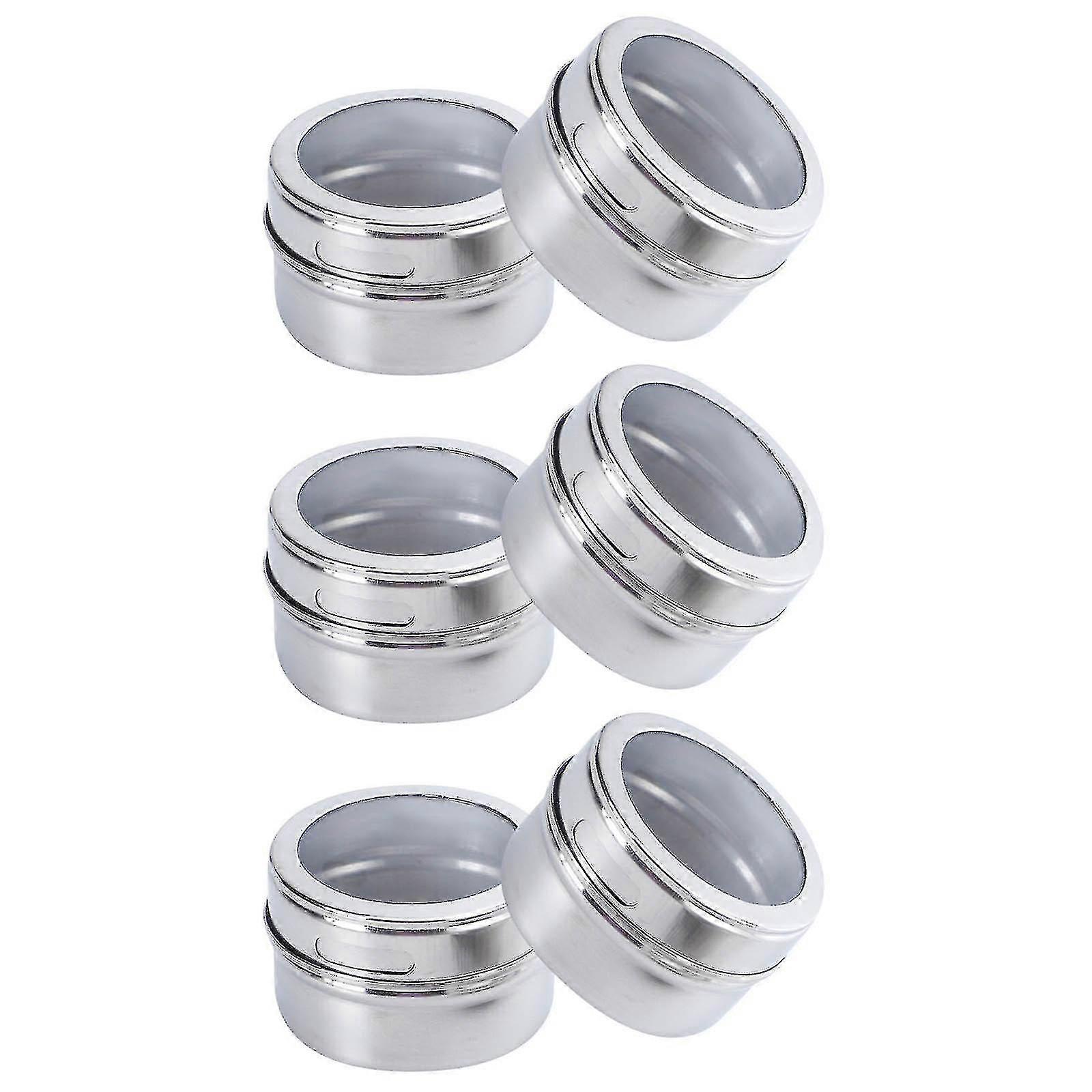 Saline Di Vetro Con Coperchio In Metallo D'argento Spezie Di Cucina Barattoli Di Spezie Con Spazio Per Il Testo 101203396
