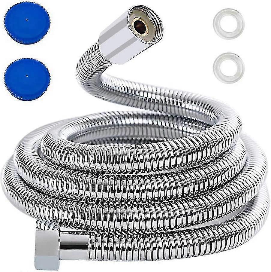 3m doucheslang, rvs vervangende douchepijp extra lange doucheslang met wasmachines, Chorme (3m/118inch)