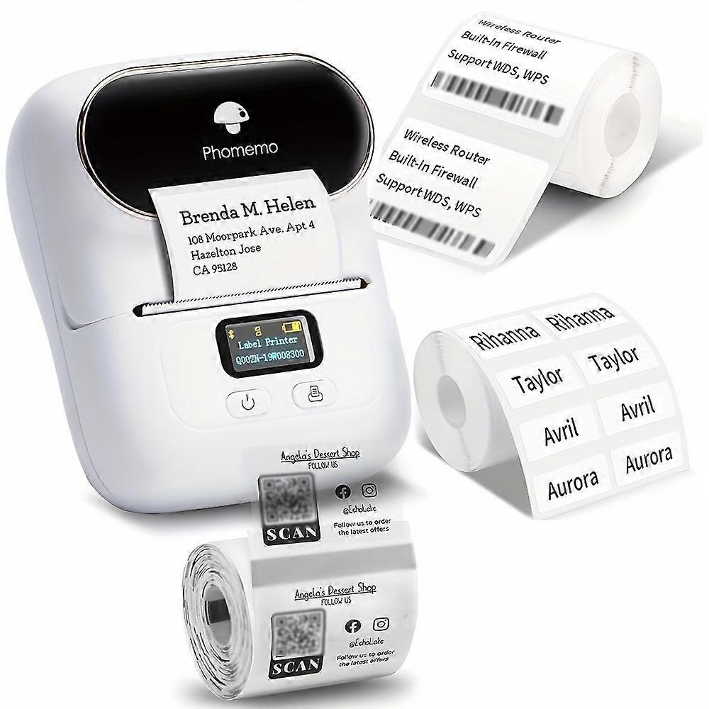M110 Label Maker Machine - With 3 Label BT Label Maker For For Business Labeling, Barcode, Office, Cable, Retail, With Fonts Choose, Icons, Templates