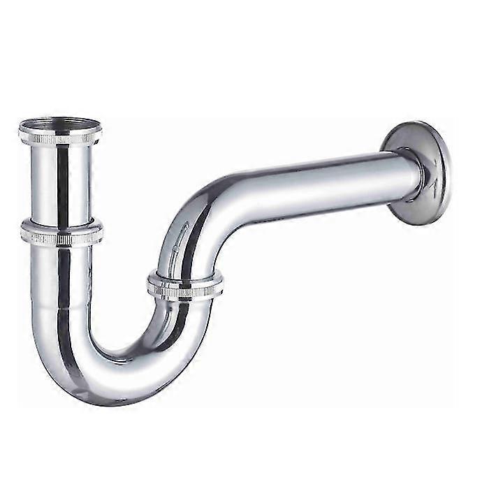 Universal Siphon For Washbasins And Sinks - Tubular Basin Drain - Adaptive Siphon - Odor Trap With Cleaning Holes + Instructions