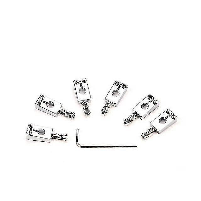 6pcs Guitar Bridge Saddles Bridge Pull String Code With Wrench Musical Instruments Electric Guitar Accessories