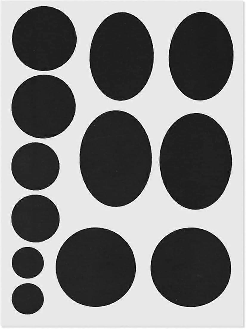 Down Jacket Repair Patches, Down Self Adhesive Patch, 1 Sheets Washable Outer Coating Round and Oval Layer Self Adhesive Repair Patch, Black