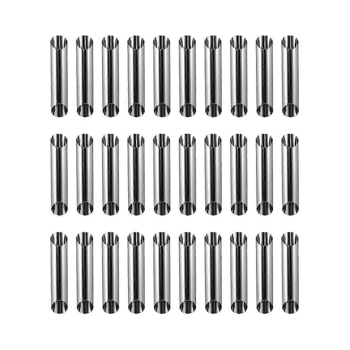 30 stk Cannoli Tubes Forms Set Rustfritt stål Non-stick Cream Horn Danske Pastry Molds For Shell Cr