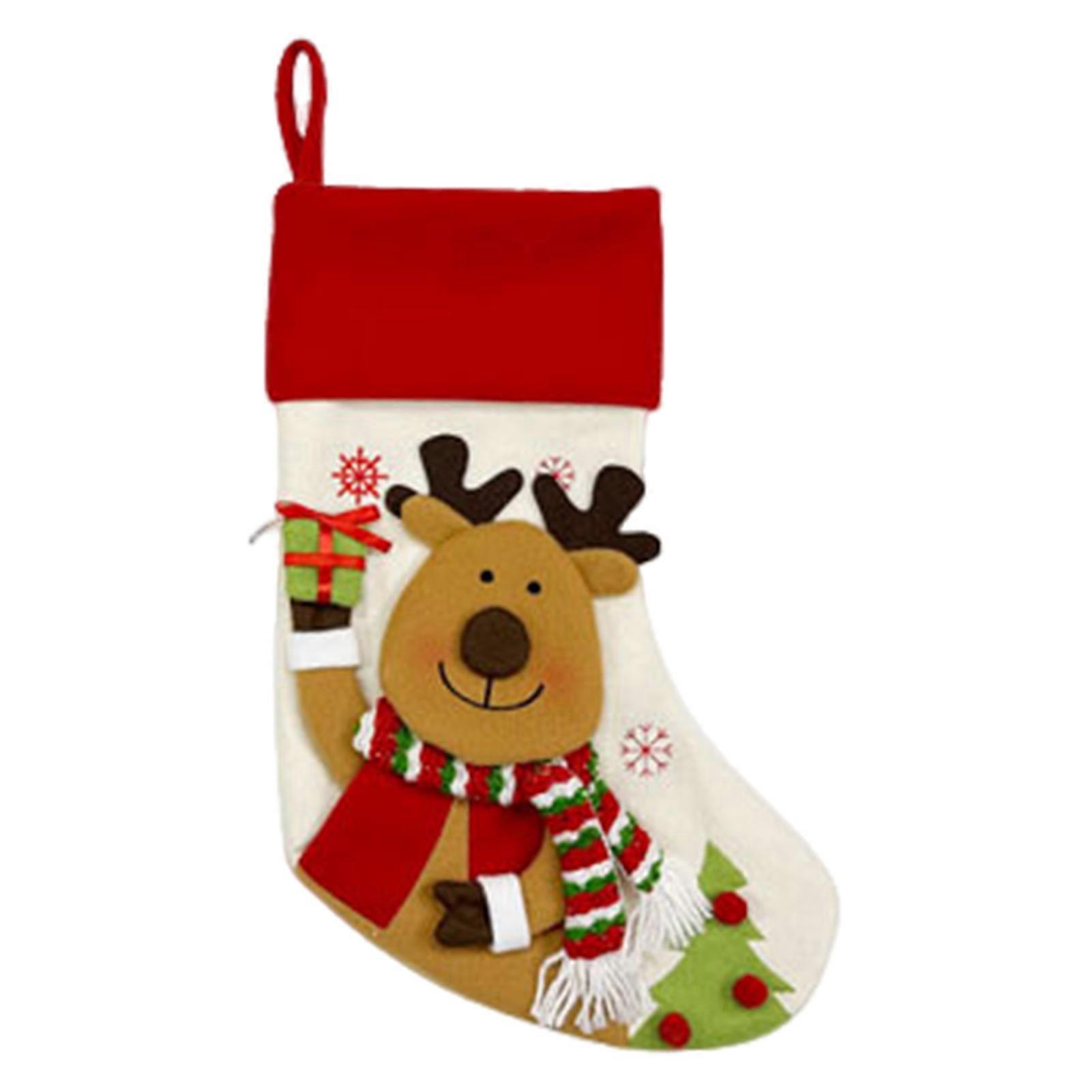 Christmas Stocking 3D Pattern Xmas Stocking Large Hanging Christmas Stocking for Holiday Party Fireplace Tree Decor