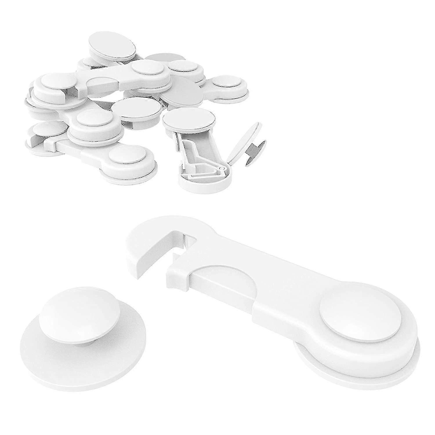 Child Safety Locks, 10 Pieces, For Cupboards And Drawers, Baby Drawer Safety Lock, Door Lock With Strong Adhesive, No Drilling.