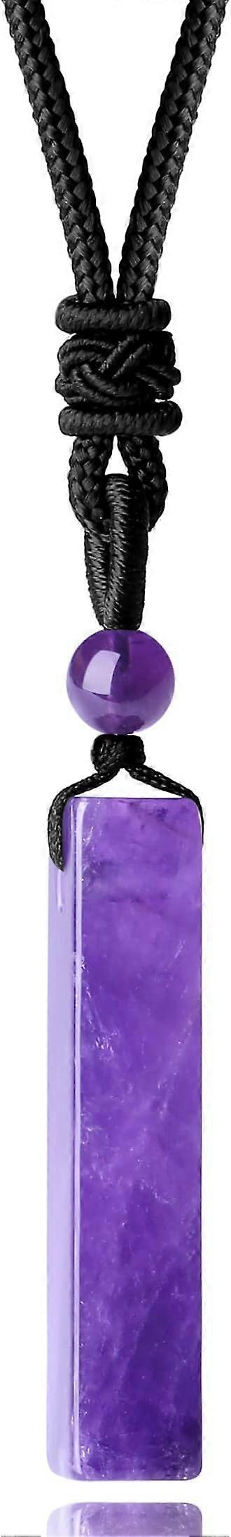 Heyone Kristall-Halskette für Männer und Frauen, Halskette mit Anhänger aus Heilkristallstein, verstellbare Seil-Halskette, Halskette aus natürlich...