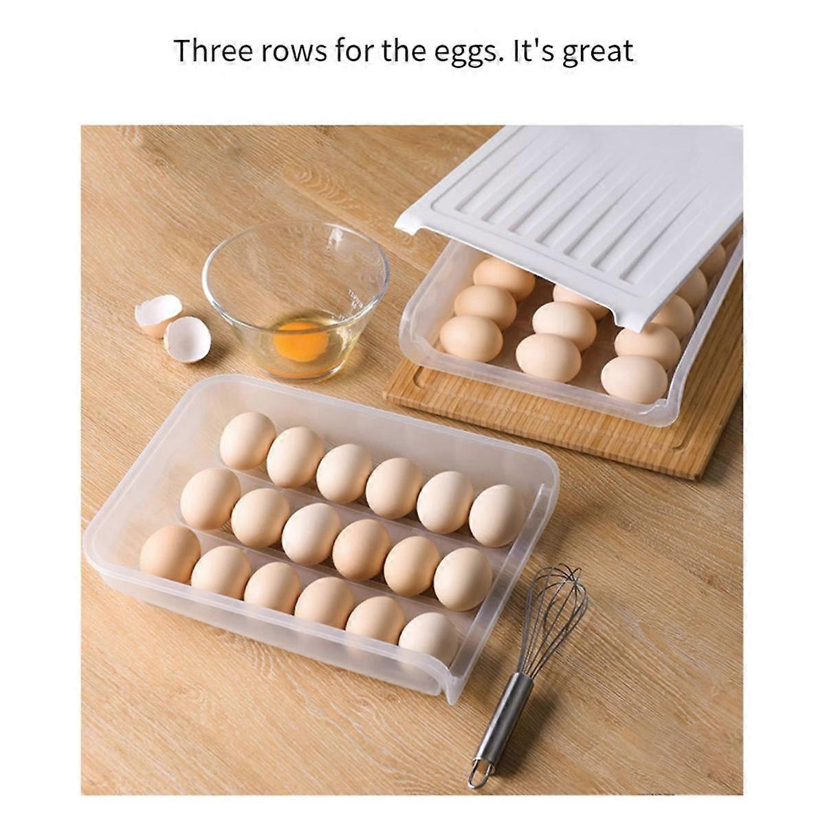 Egg Box Transparent Egg Dispenser Refrigerator Crisper Egg Basket Storage Container Kitchen Storage