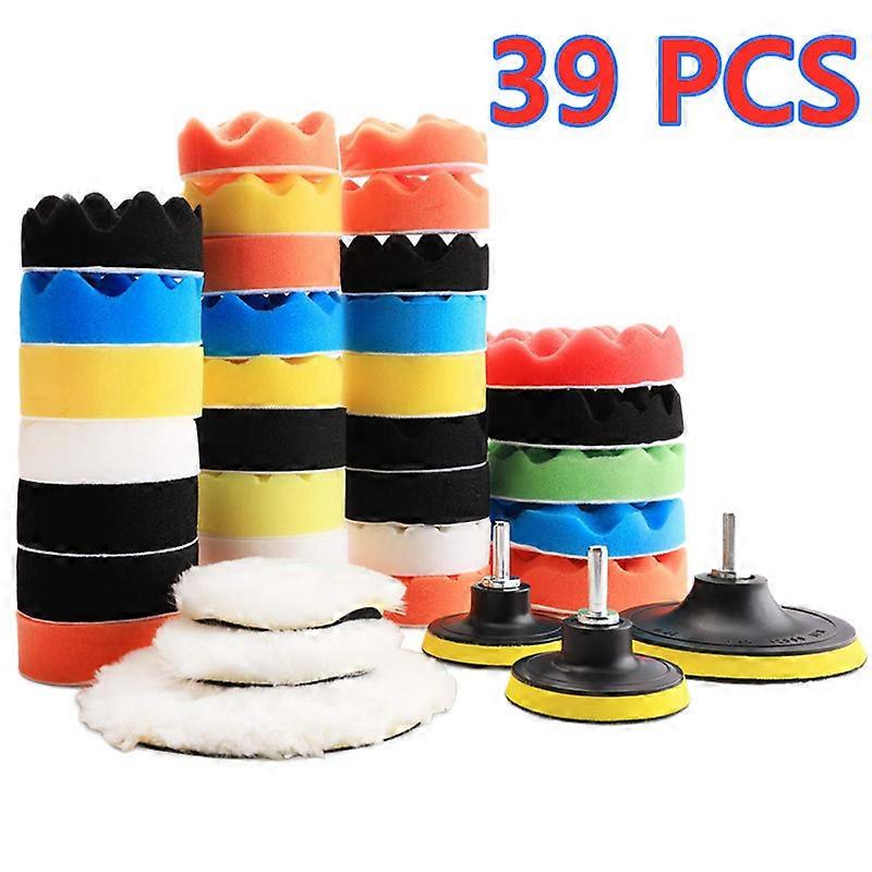 Car Polishing Sponge Pads Kit Foam Pad Buffer Kit Polishing Machine Wax Pads for Auto Motorcycle Motor Vehicle Removes Scratches