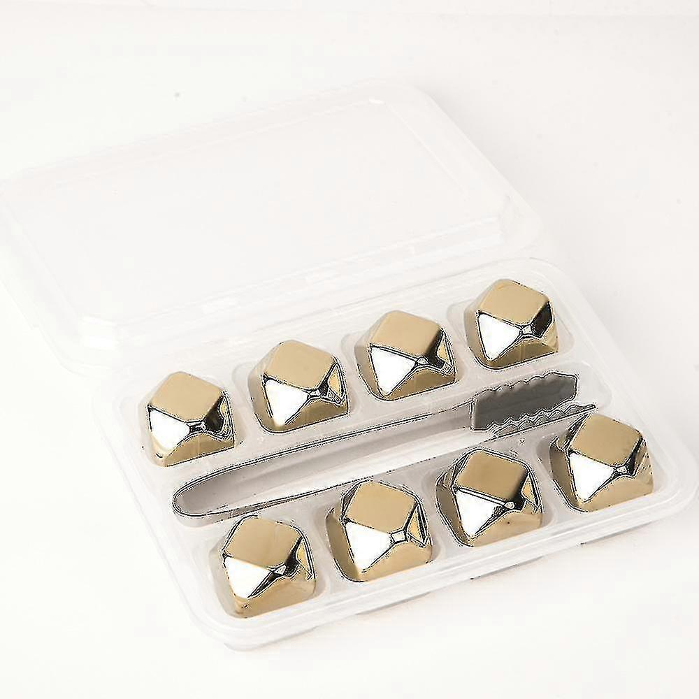 8 cubetti di ghiaccio in acciaio inossidabile a forma di diamante
