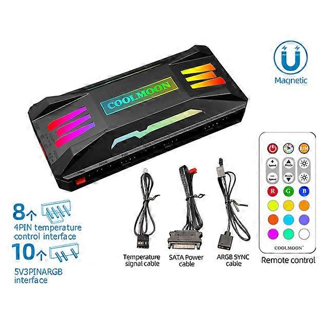 COOLMOON ARGB Controller Aura Sync Lüfter Smart Fernbedienung 4Pin PWM 5V 3Pin für Computer PC Gehäuse Gehäuse Kühler sy