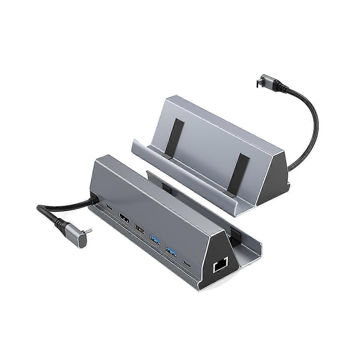 7 In 1 Docking Station For Deck Aluminum Alloy Holder Dock 60hz -compatible Usb-c For Deck Game Con