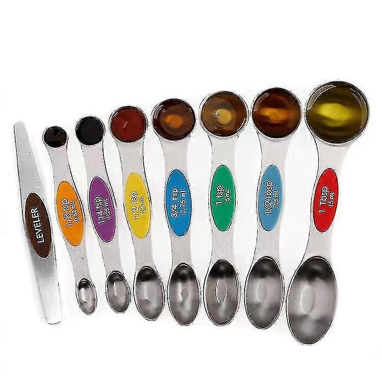 8 Pcs Measuring Spoons Set Less Steel Stackable Measuring Spoons