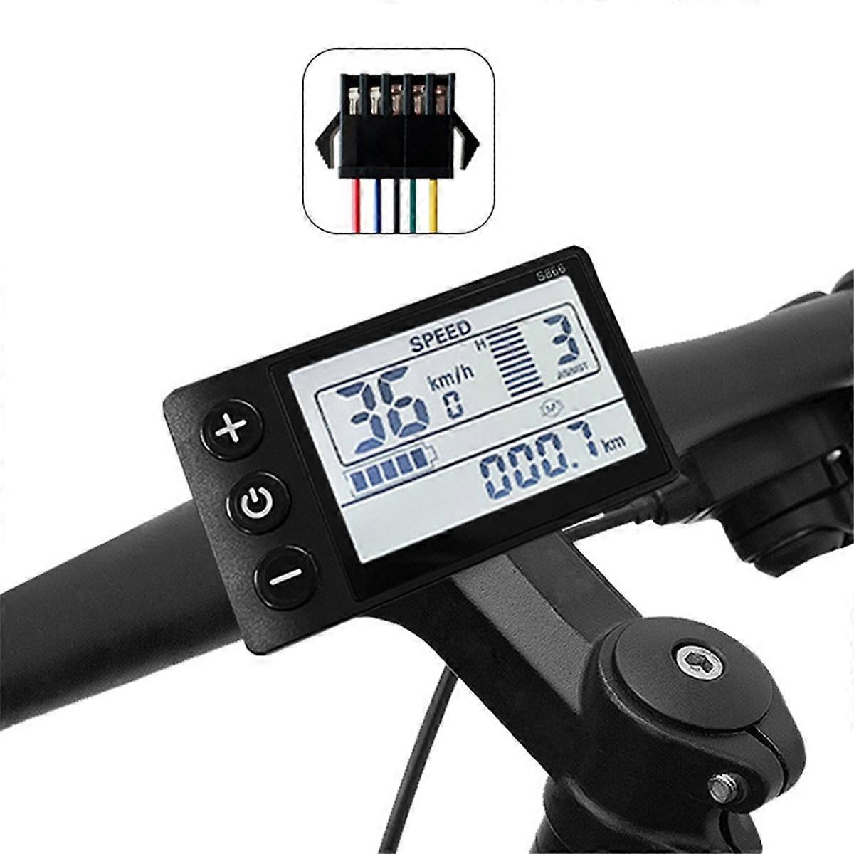 Controller Per E-bike A Onda Sinusoidale Con Display LCD S866, 3 Modalit&agrave;, Funzione Apprendimento, 36/48V