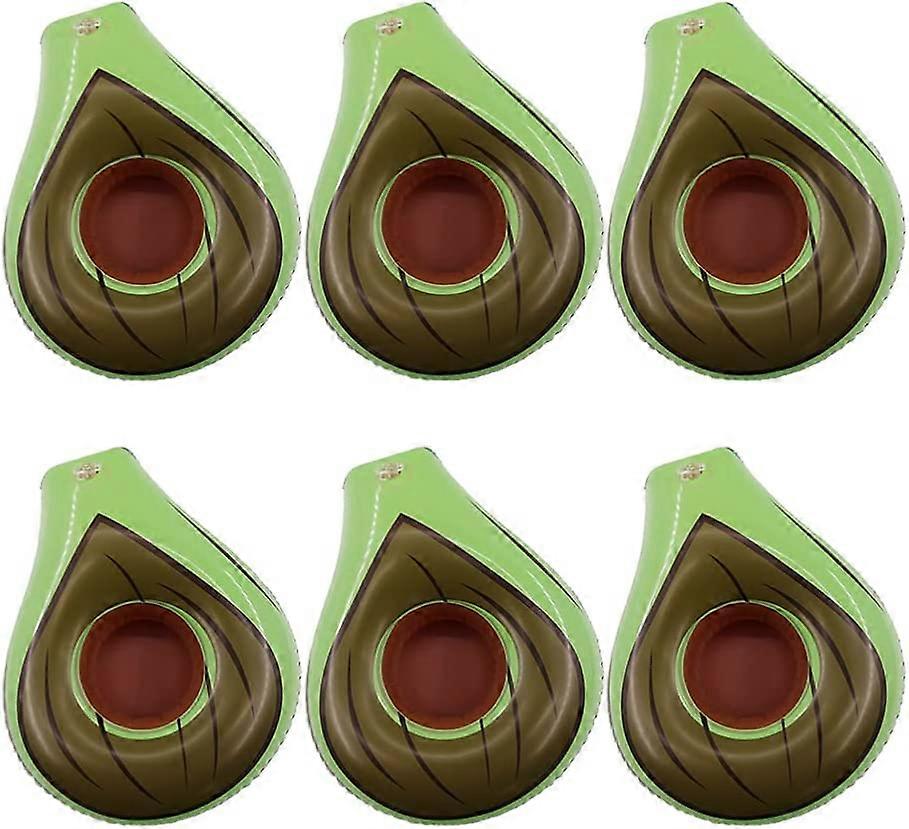 Inflatables 6pcs Drink Floats Avocado Fruit Pool Drink Holder Reusable Inflatable Float Cup Coasters for Summer Pool Party Accessories Beach Cup Holde