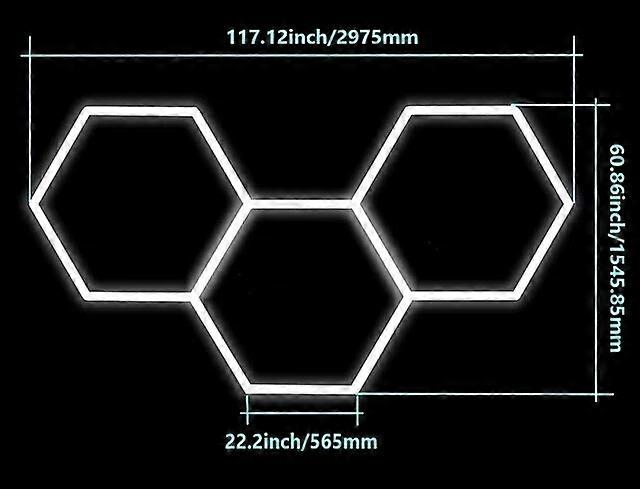 Nid d’abeille Led Lumière Garage Lumière Hexagone Led lampe 110V-240V Led Tube Plafond Éclairage Pour Auto Carrosserie Réparation Led Atelier