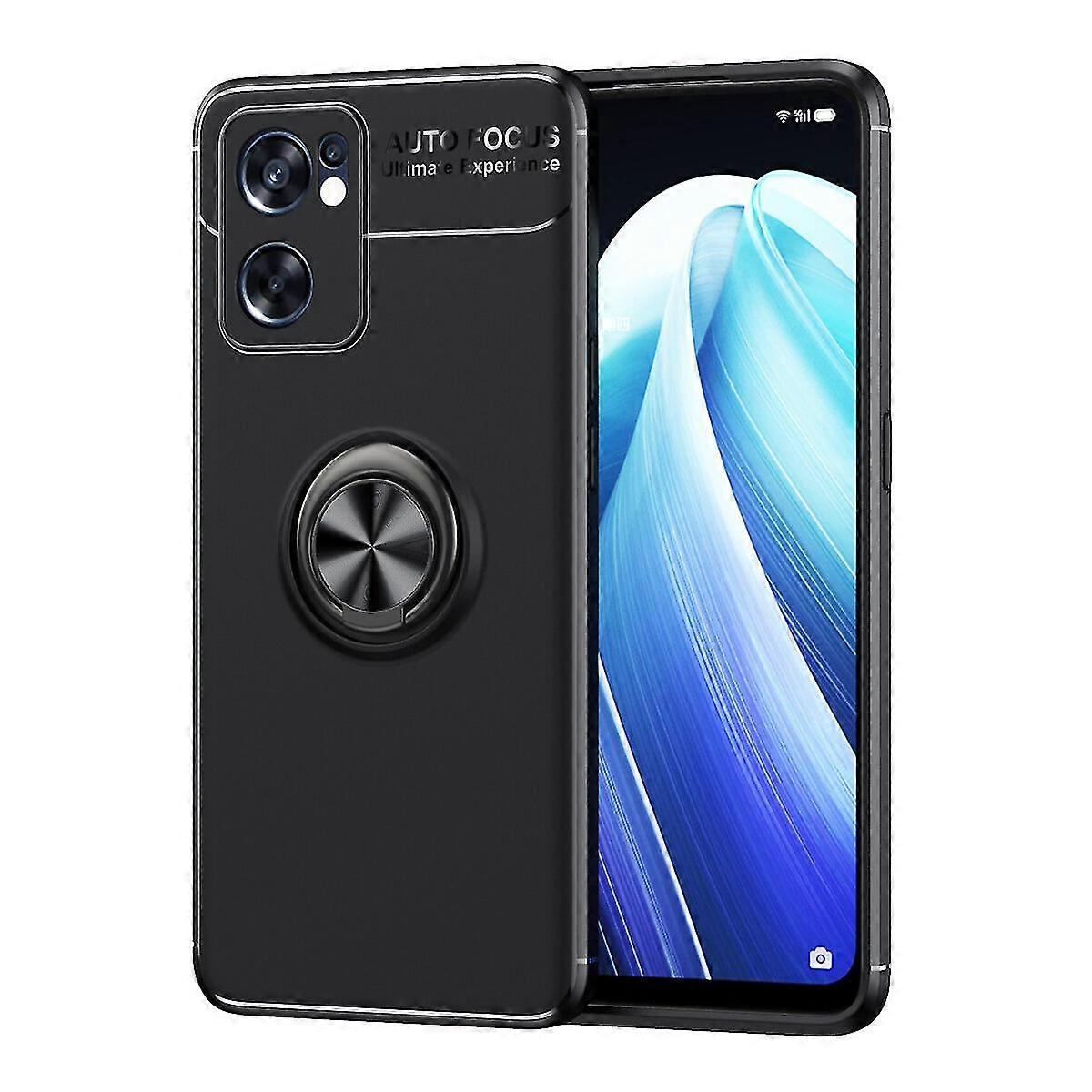 Minimalist Soft Gel Case With Metal Ring Stand - High-quality, Shockproof, Non-slip - Oppo Reno7 Se 5g