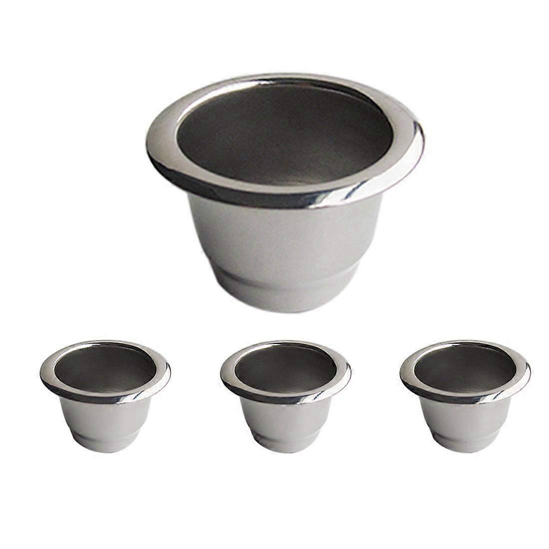 4Pcs for Stainless Steel Refillable Coffee Capsule Coffee Filter Reusable Coffee Pod Reusable Cafe Machine DIY