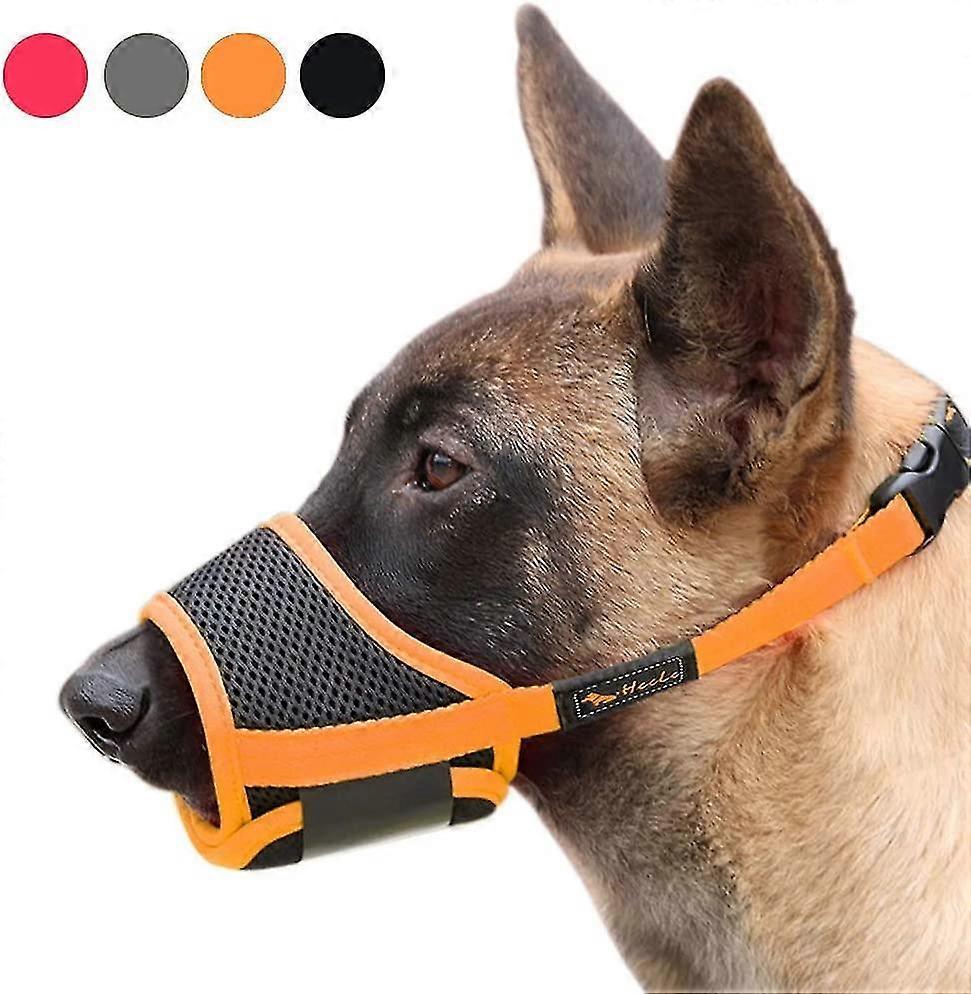 Heele Dog Muzzle Soft Adjustable Muzzle For Dogs Nylon, Anti Bark Anti-bite Muzzle, Medium And Small Dogs Muzzle, S, Black