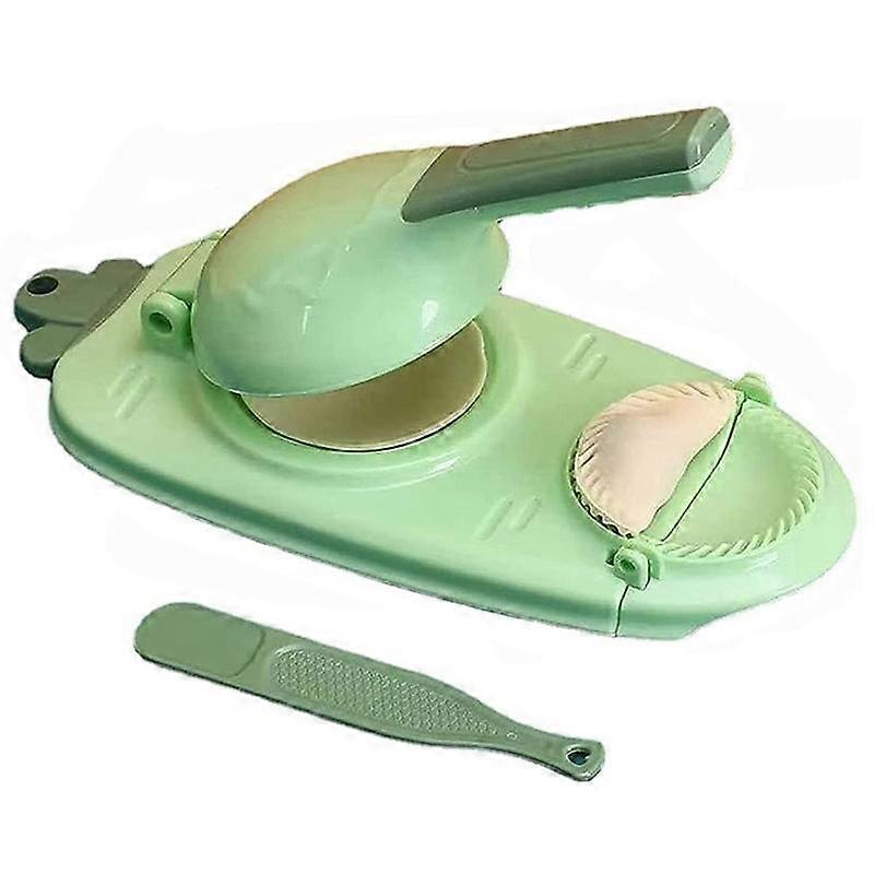 Dumpling Maker 2 in 1, Portable Manual Dumpling Maker Multifunction DIY Manual Dumpling Press Set Green