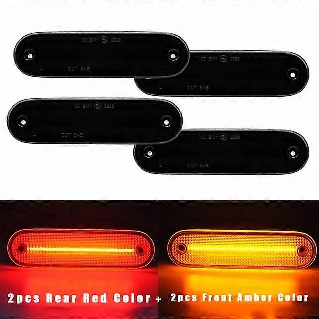 4X LED Side Marker Light Smoked Lens Front Rear Turn Signal Lights Lamp for MAZDA MX-5 MX5 MIATA 1990-2005