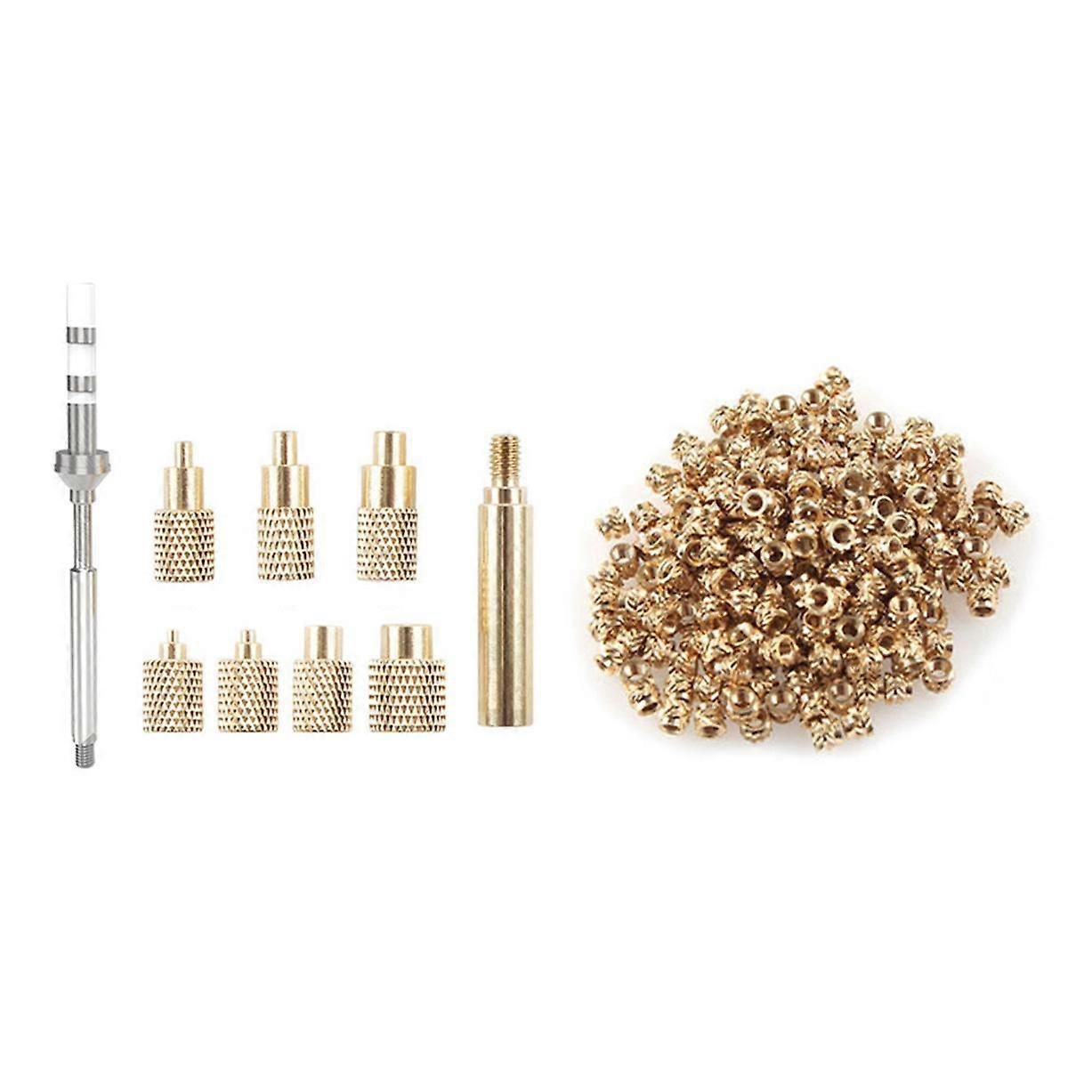 Heat Insert Nut Iron Tip TS100 Soldering Iron Tip Insert Internal Thread Head M2-M8 Brass Hot Melt Insert Nut Kit