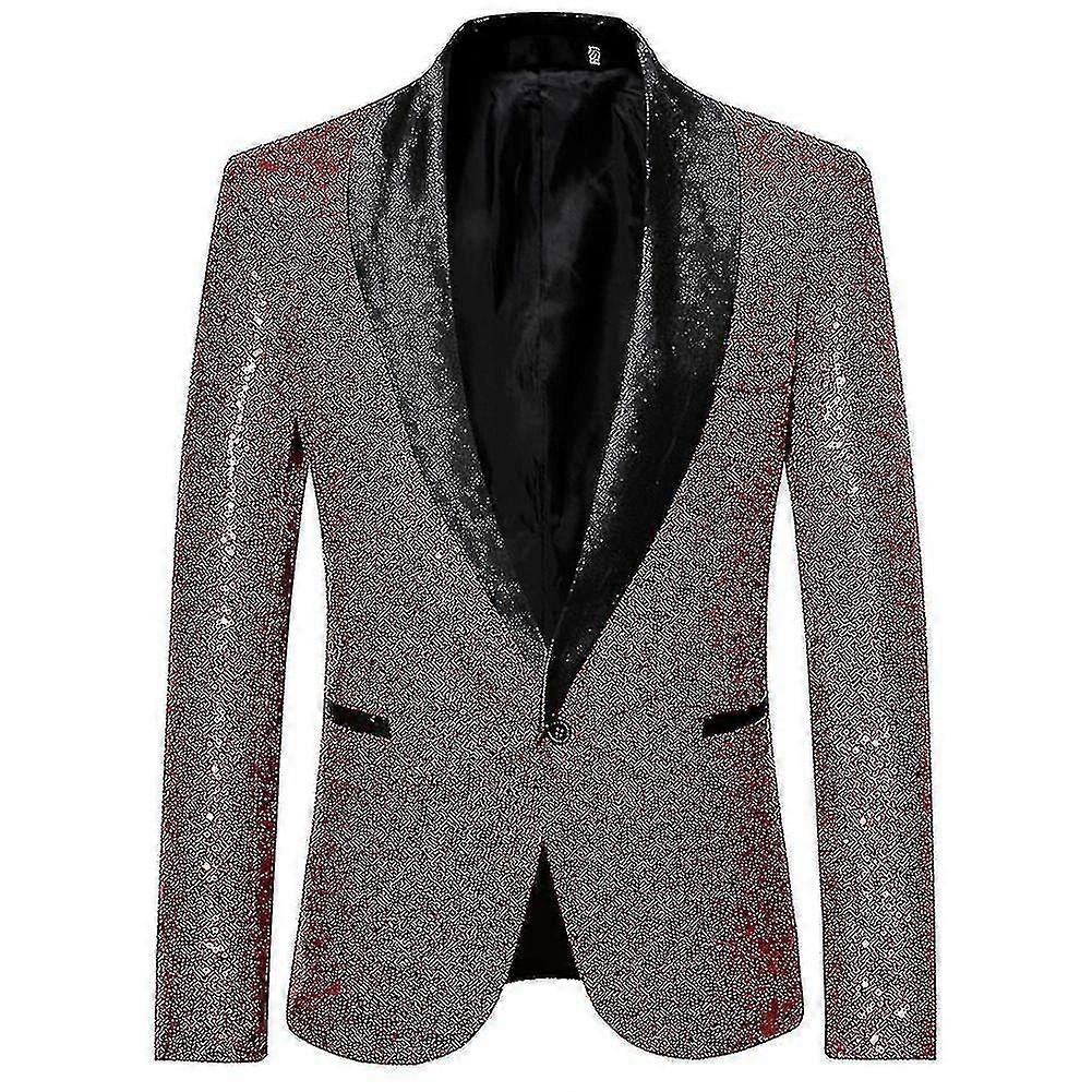 Moda męska Sequin Casual Blazer Wediing Celebration Suit Jacket