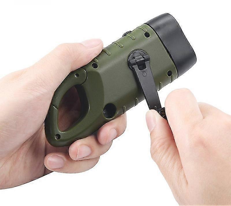 2022 New Hand Cranking Solar Powered Rechargeable Flashlight Emergency Led