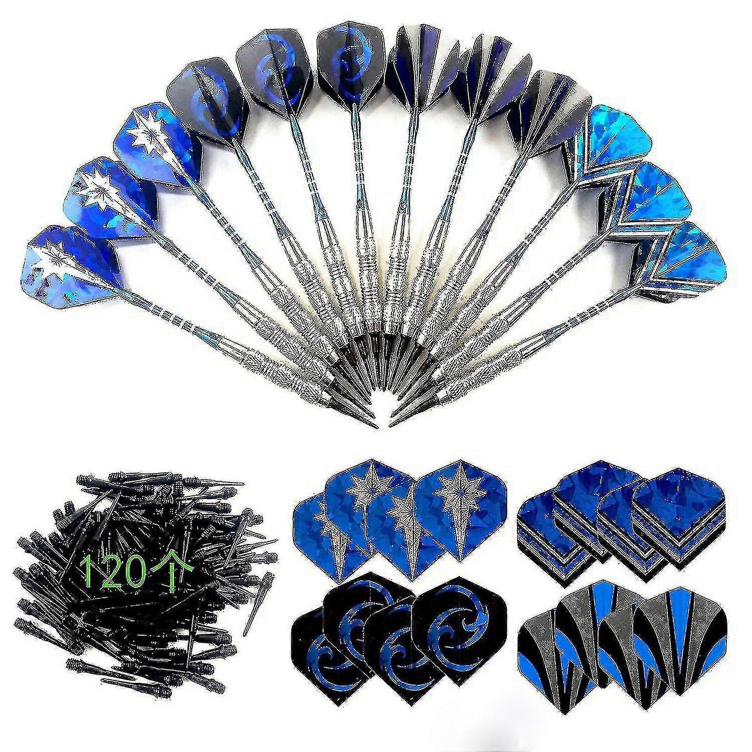 12 stykker 18 gram soft tip dart sæt med 120 stk ekstra plast tips