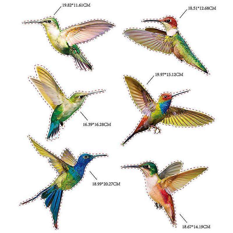Window Stickers - 8 Stunning Hummingbird Decorative Static Clings - Prevent Birds From Colliding Into Your Windows
