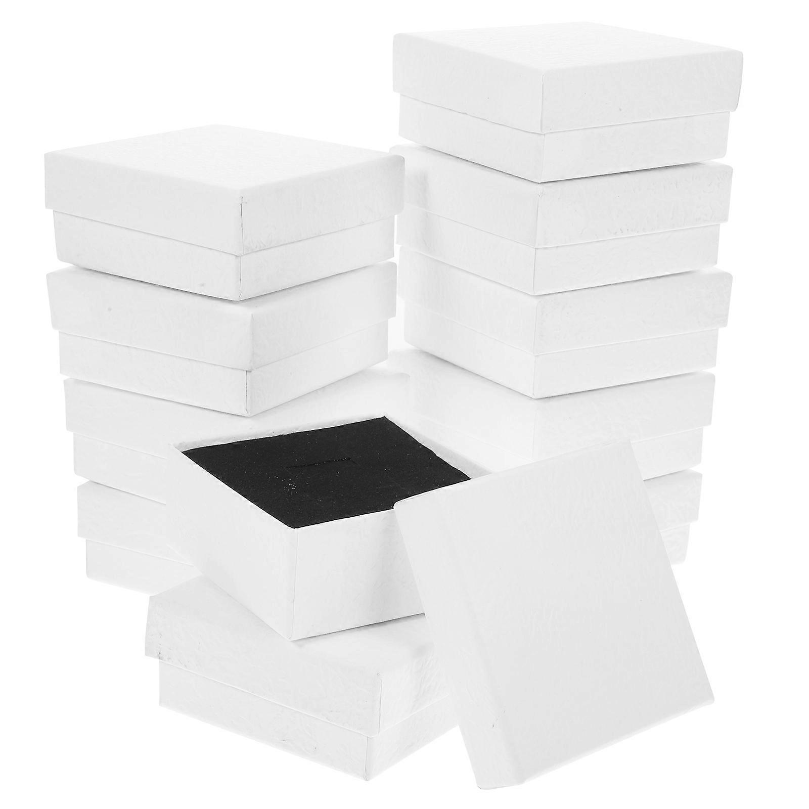12pcs Jewelry Boxes Necklace Pendant Boxes Earring Storage Case Reusable Jewelry Packaging Boxes