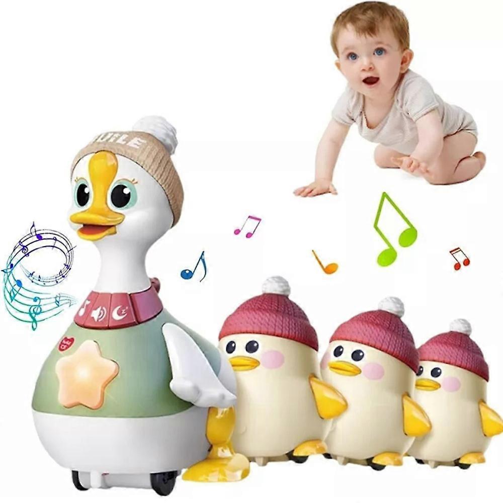 Tummy Time Duck Family, Tummy Time Duck Toy, Walking Duck with Baby Ducks