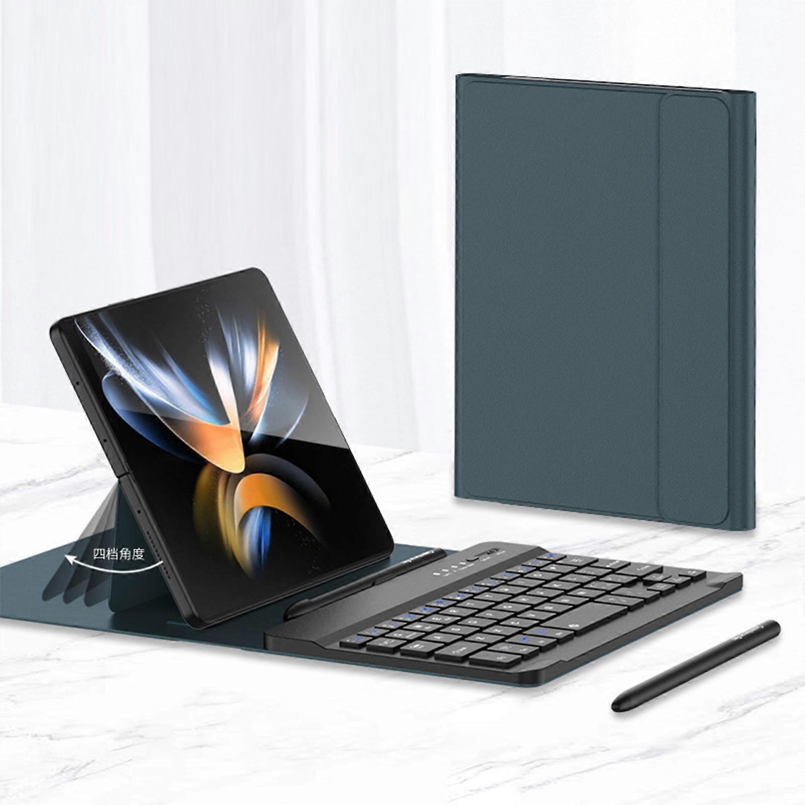 Leather Fold Stand Keyboard For Samsung Galaxy Z Fold 2 3 4 Bluetooth Wireless Keyboard With Stand and Pen Slot Case Cover